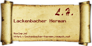 Lackenbacher Herman névjegykártya